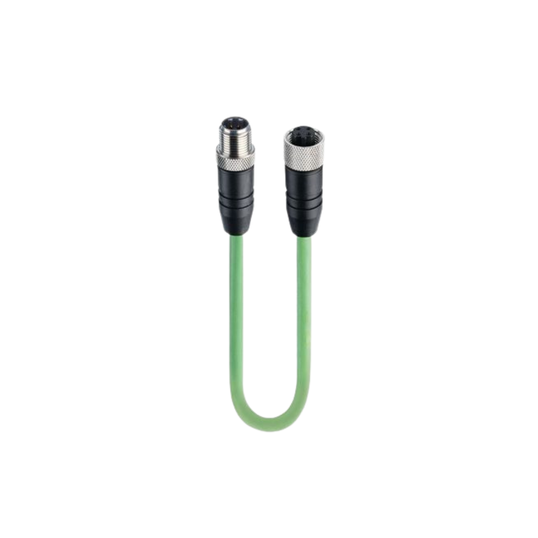 M12 - D-Coded Fast ethernet CAT5E Double-ended cordset Male- Female
